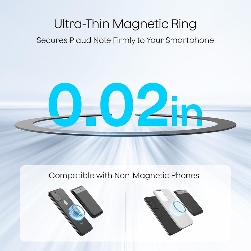 PLAUD مجموعة استبدال لجهاز تسجيل الصوت Note AI – كابل شحن مغناطيسي USB-C وحلقة مغناطيسية رفيعة 0.2 بوصة، كابل شحن سريع بطول 2 قدم، ملحق متوافق رسمي، بديل احتياطي - Image 5